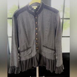 Sundance ‘Laurel Legends’ military style jacket with ruffled hem